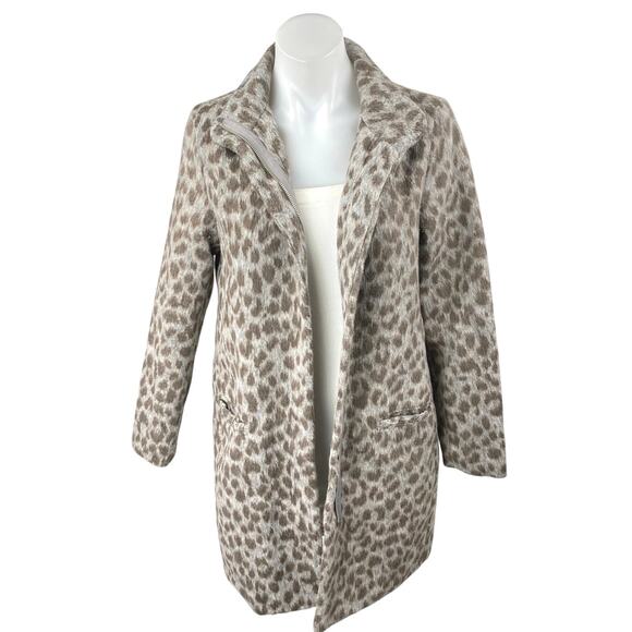 Old Navy Women's Beige Gray Leopard Soft-Brushed Cardigan Coat Jacket Size XS - Picture 3 of 7
